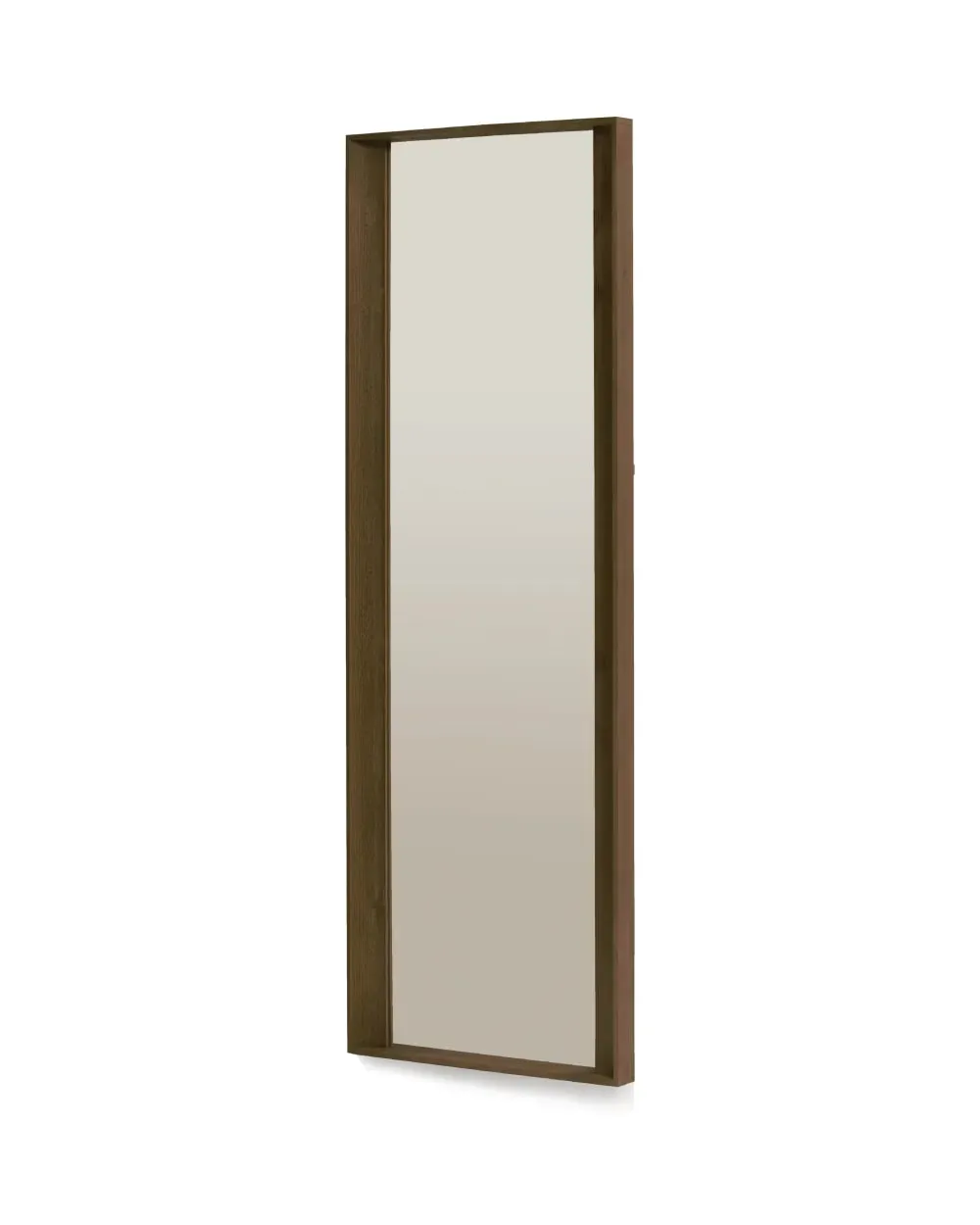 Miroir sur pied en bois massif couleur brun, 160 cm