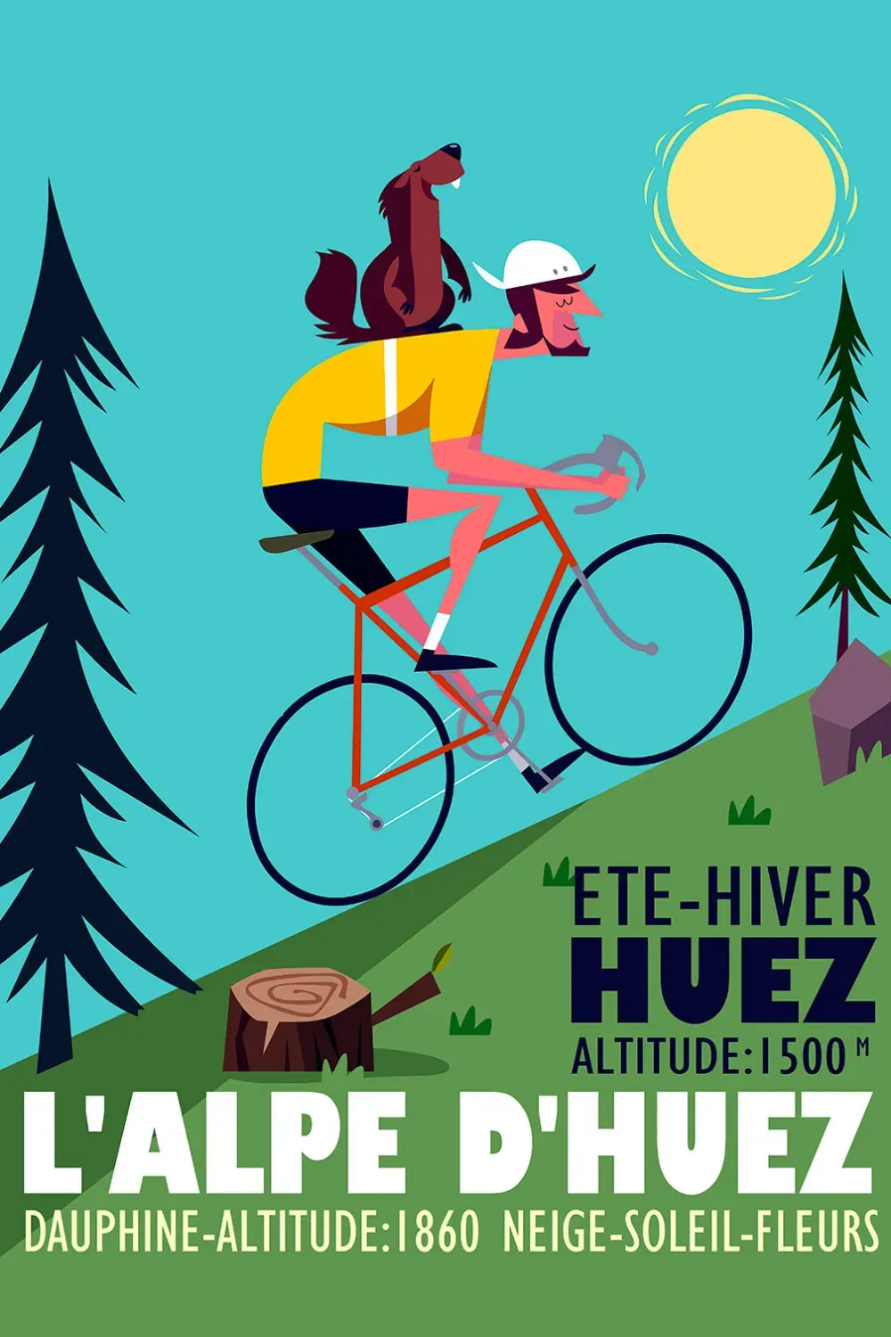 Tableau  la montée de l'Alpe d'Huez imprimé sur toile 40x60 cm