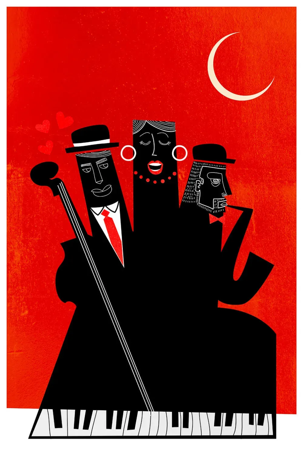 Tableau musique trio imprimé sur toile 60x90 cm