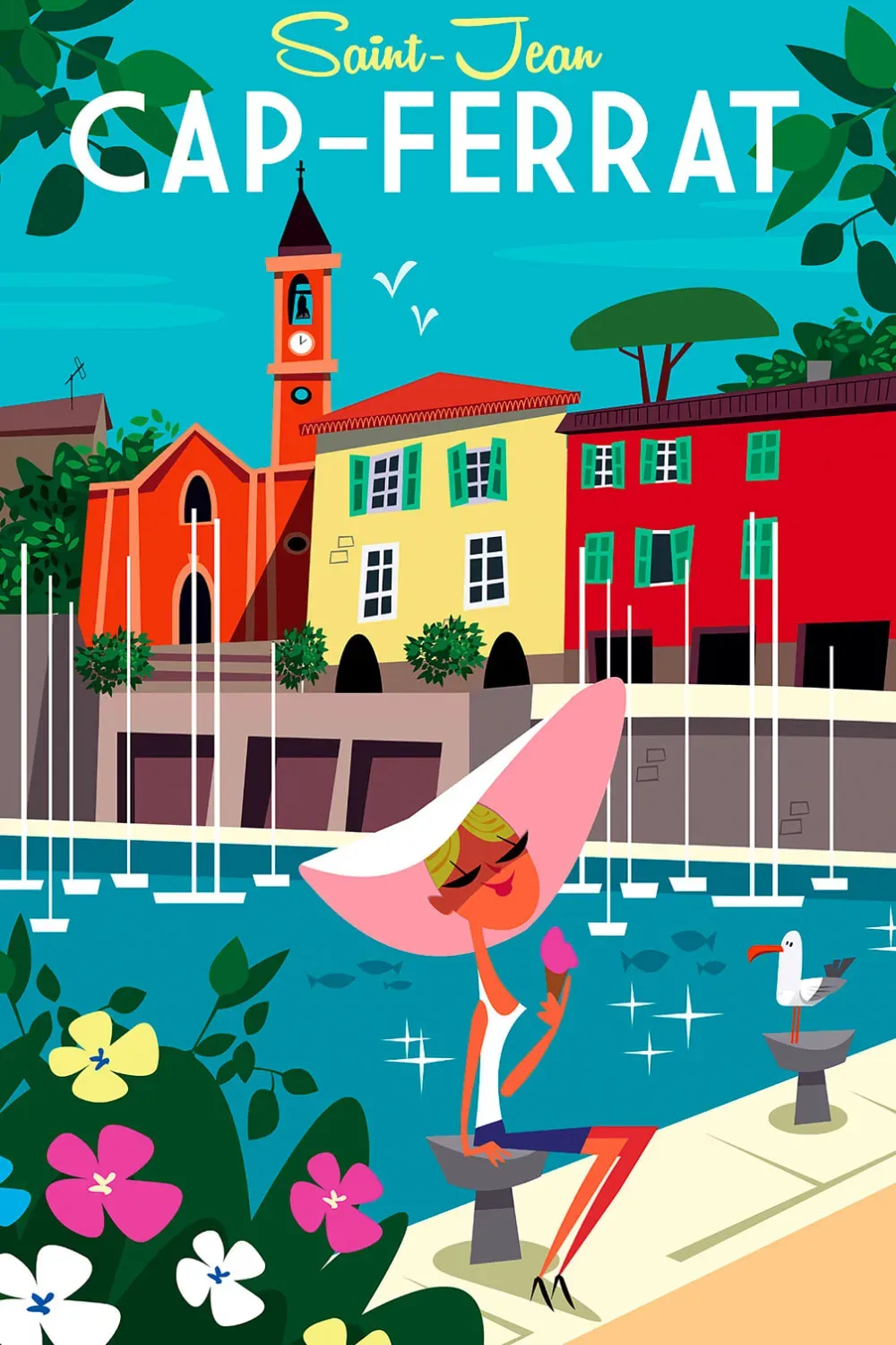 Tableau du cap Ferrat imprimé sur toile 40x60 cm