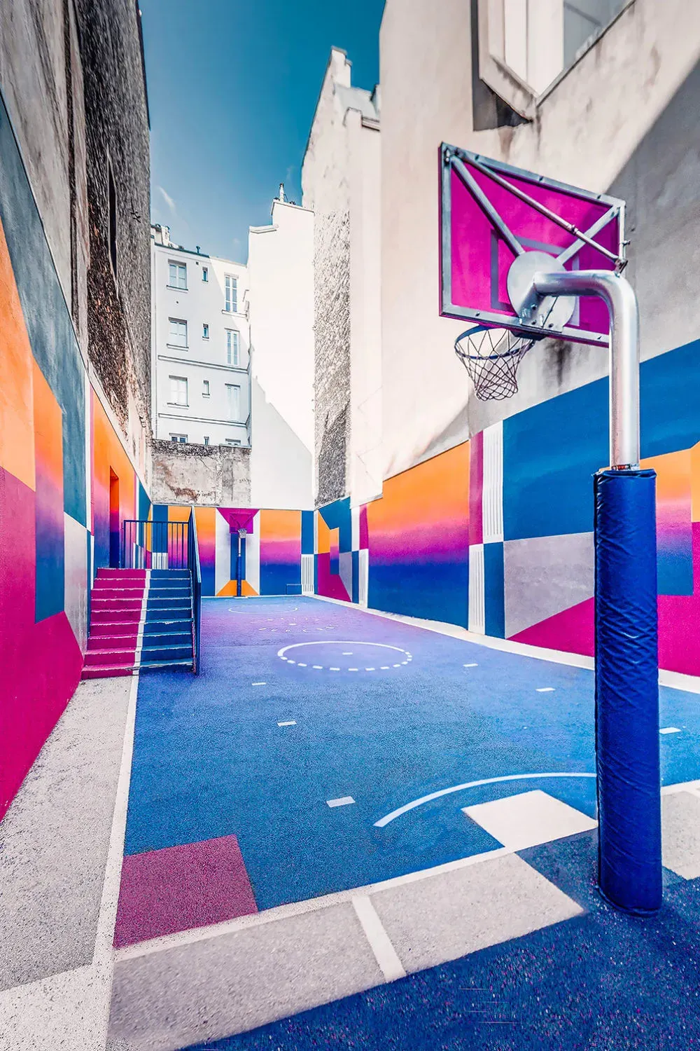 Tableau parc de la ville en bleu imprimé sur toile 60x90 cm