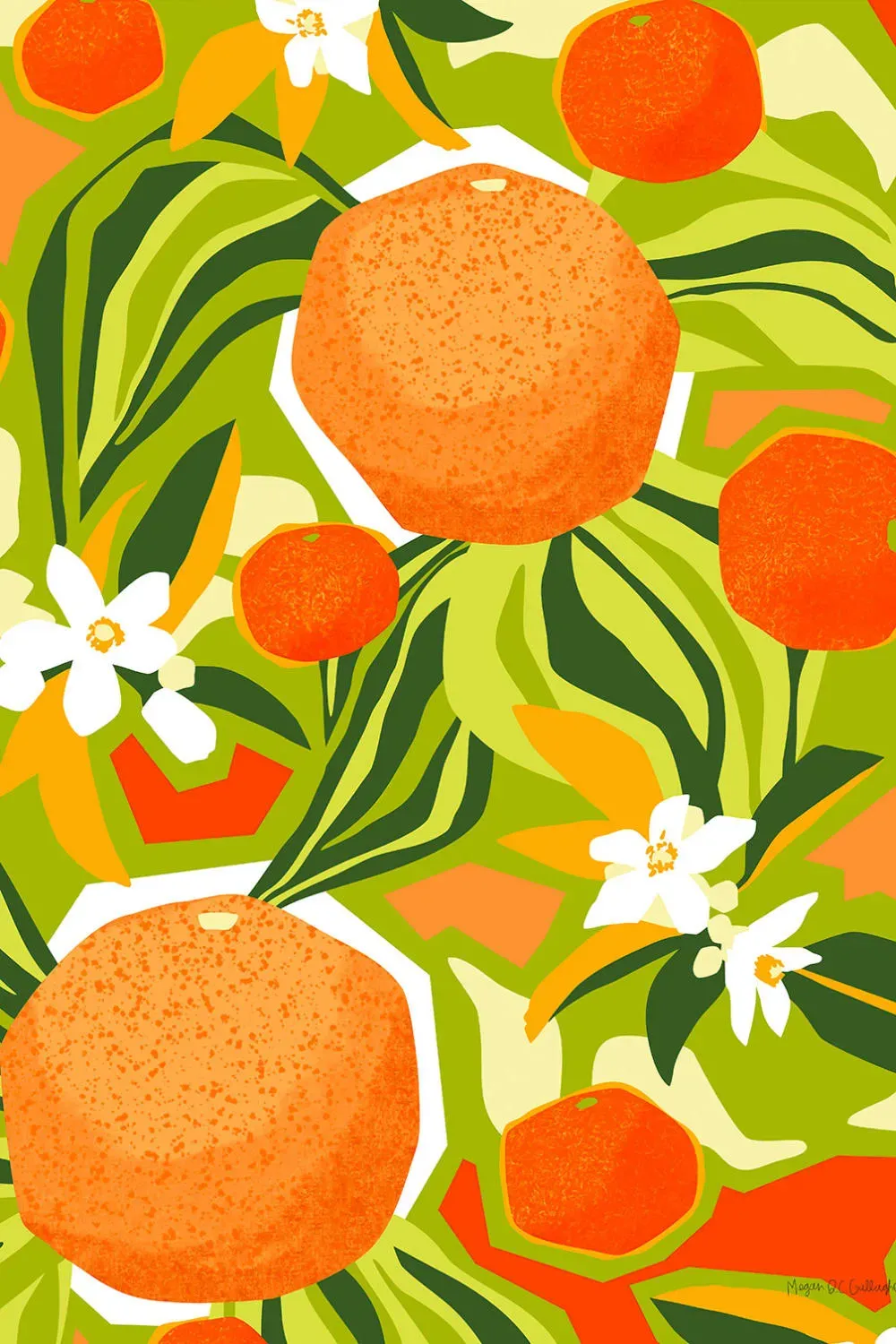 Tableau bel oranger imprimé sur toile 60x90 cm