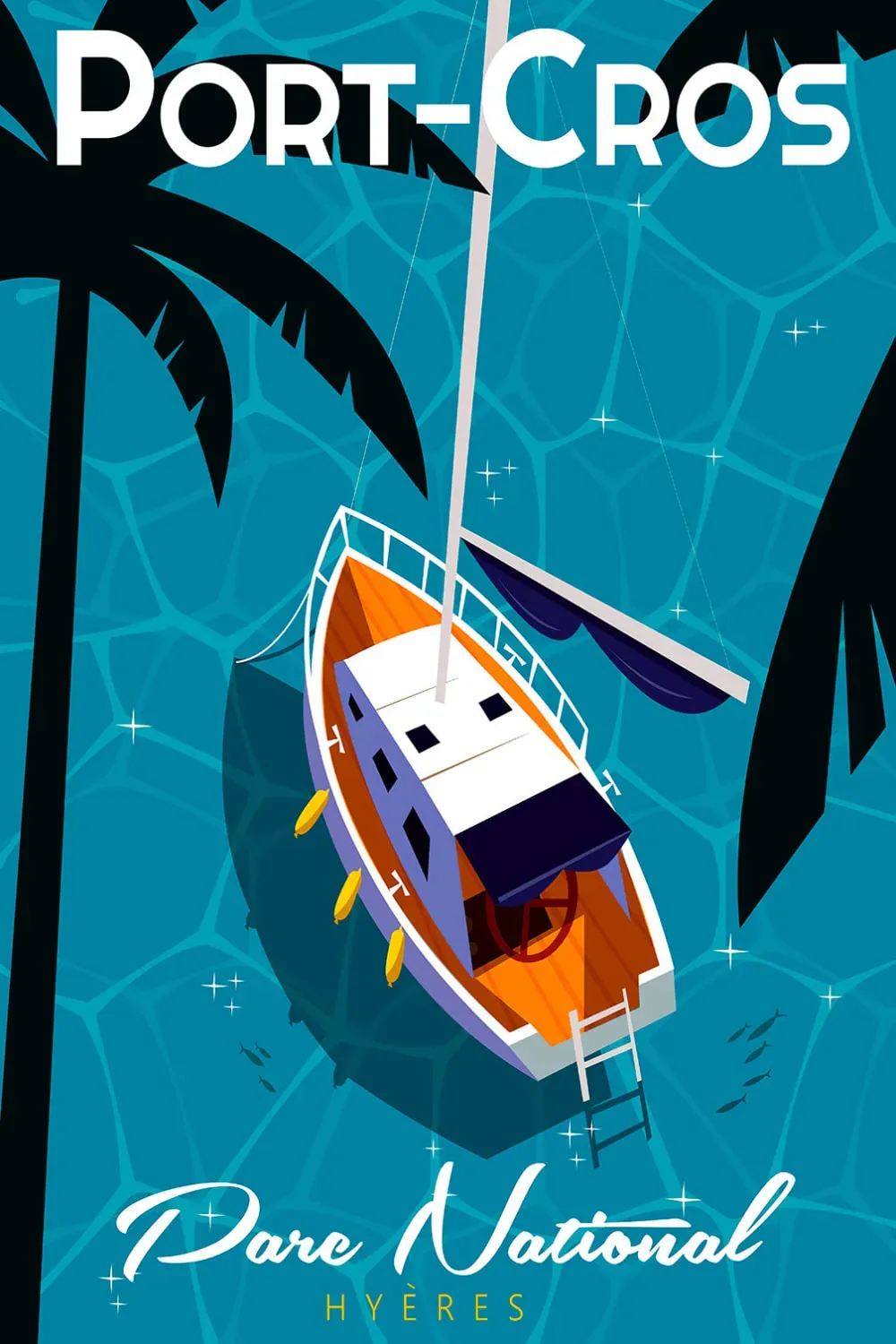 Tableau port cros imprimé sur toile 40x60 cm