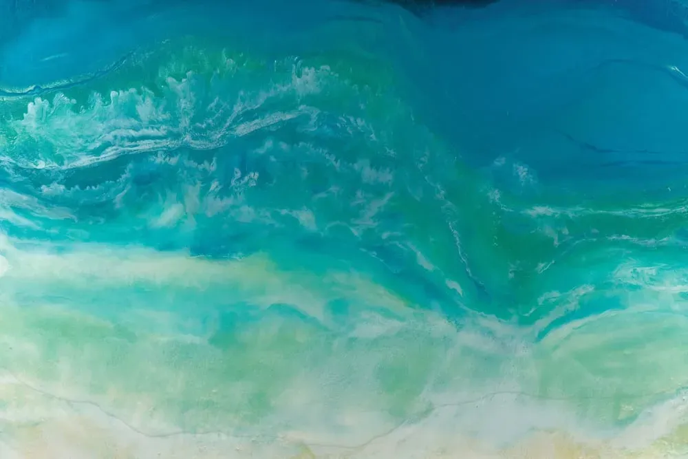 Tableau bleu fluide imprimé sur toile 90x60 cm