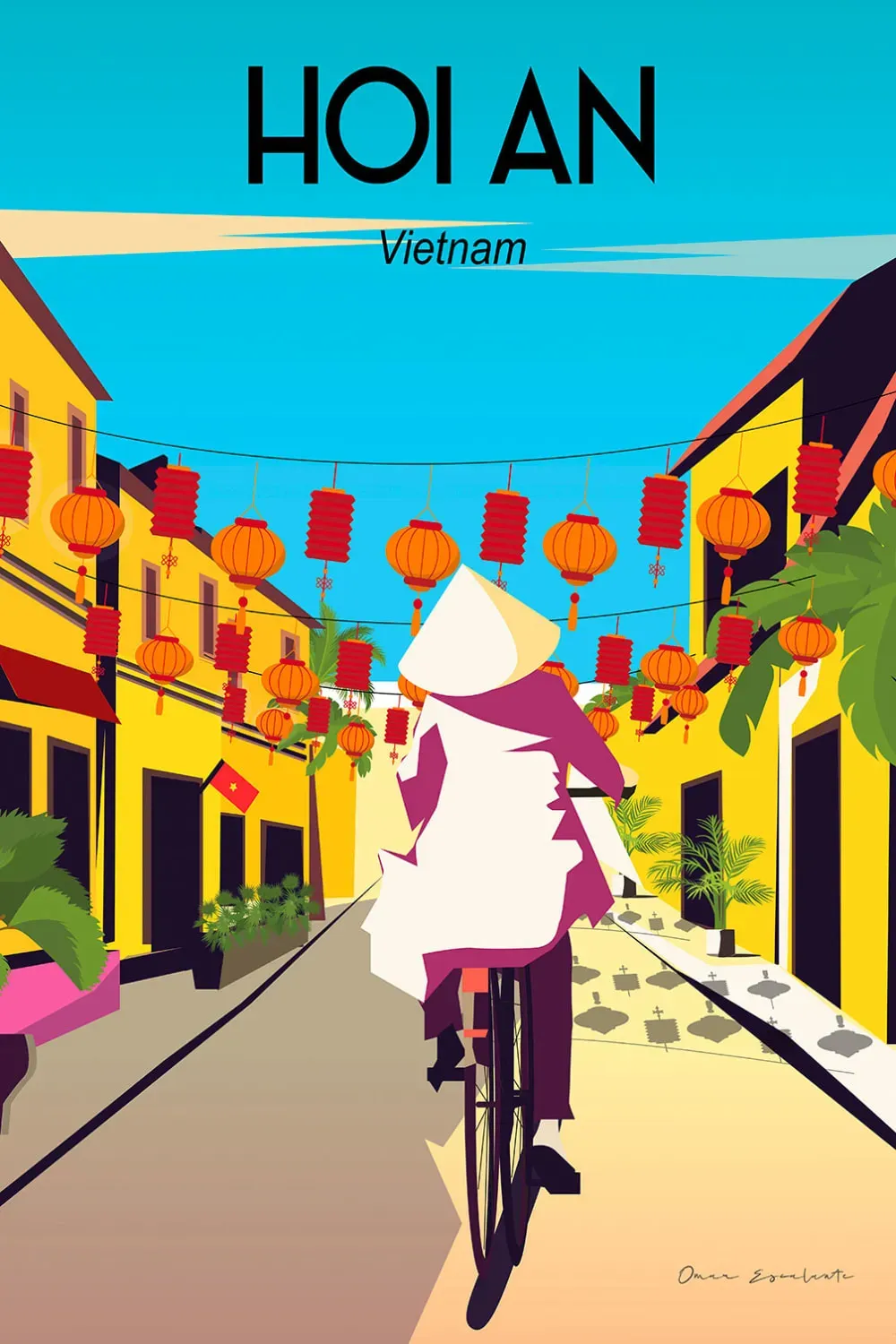 Tableau de voyage Hoi An Vietnam imprimé sur toile 60x90 cm