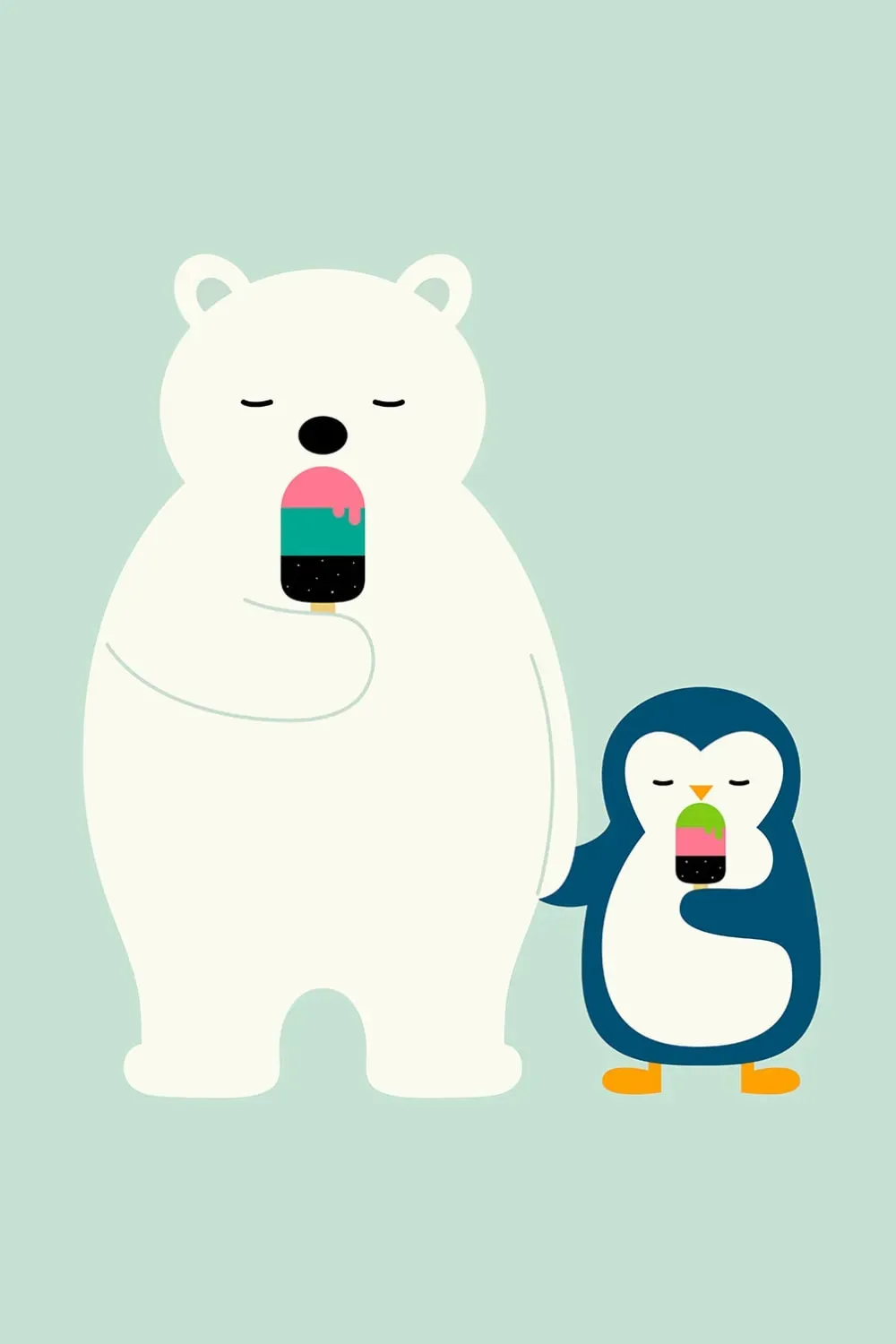 Tableau c'est l'heure de la glace imprimé sur toile 40x60 cm