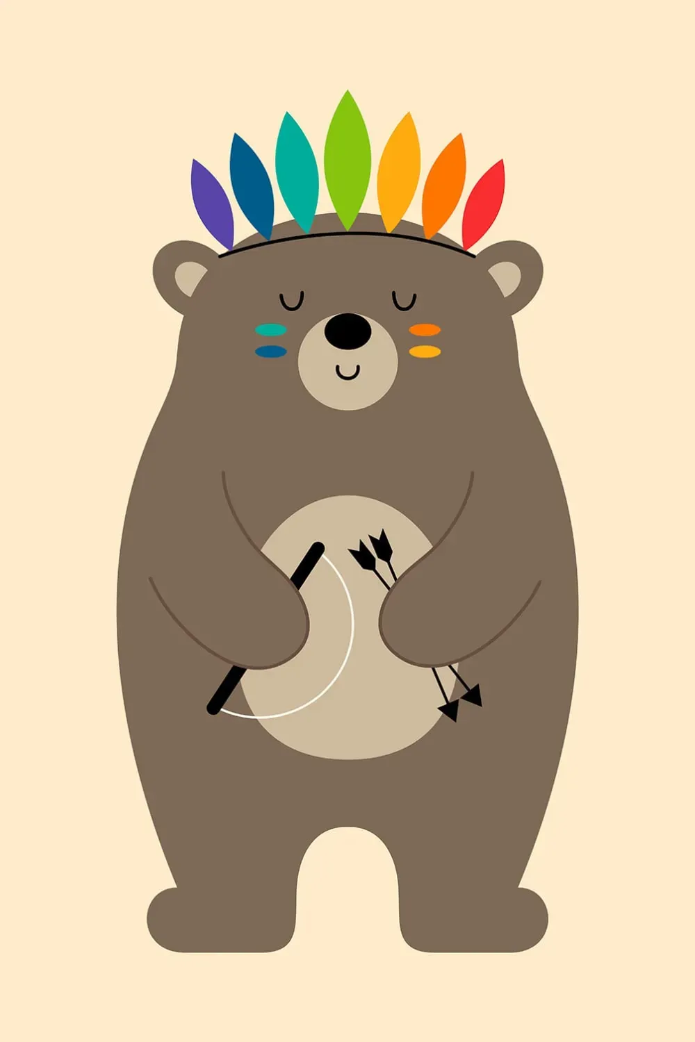 Tableau jouant aux indiens imprimé sur toile 40x60 cm