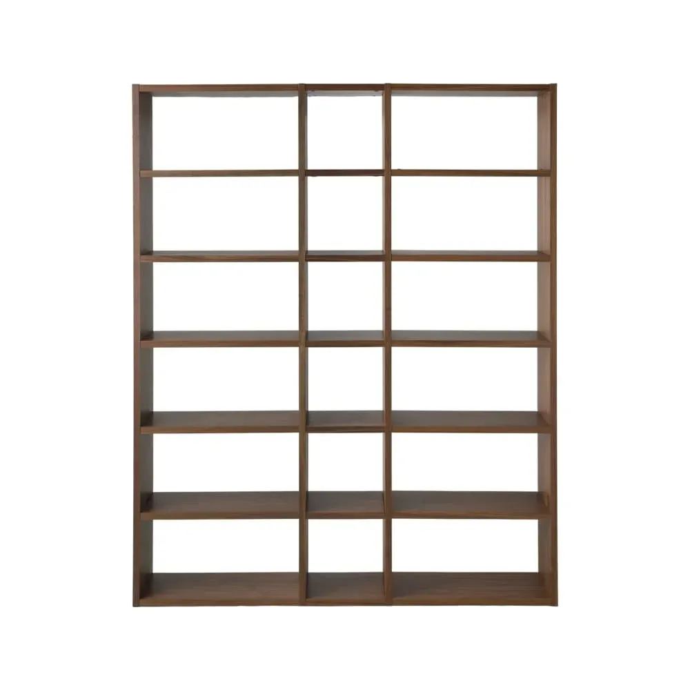 Bibliothèque 18 niches effet bois foncé