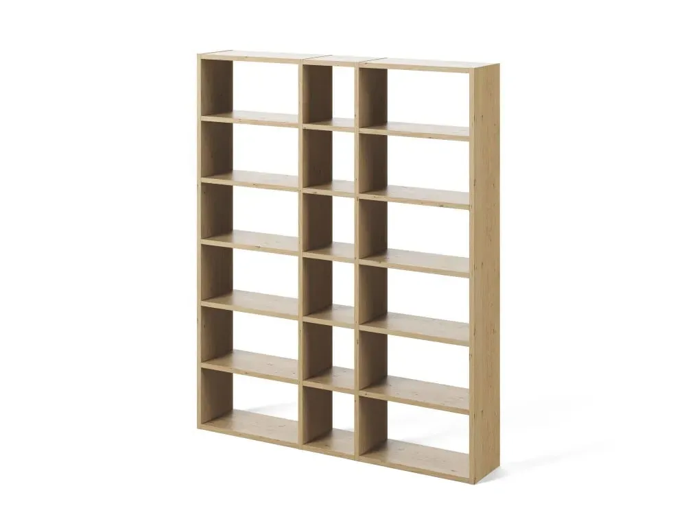 Bibliothèque 18 niches effet bois clair