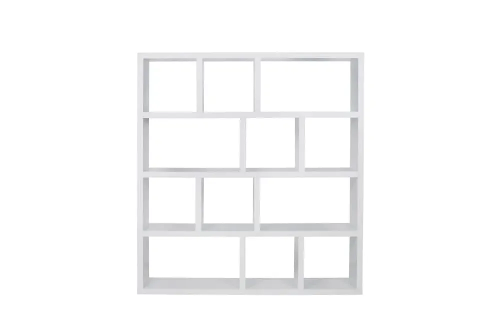 Bibliothèque 4 niveaux effet bois blanc