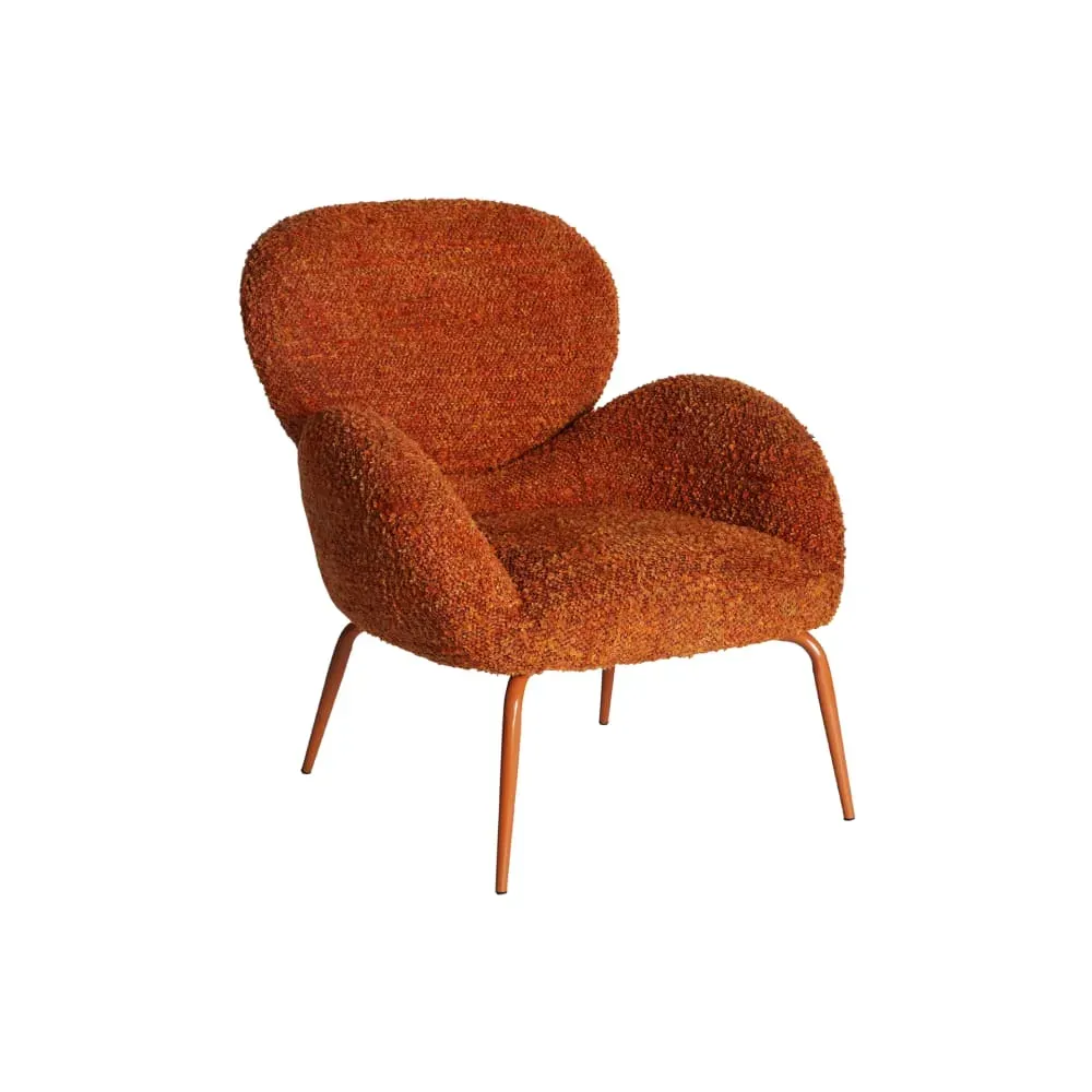 Fauteuil en polyester orange marbré 85x75x85 cm