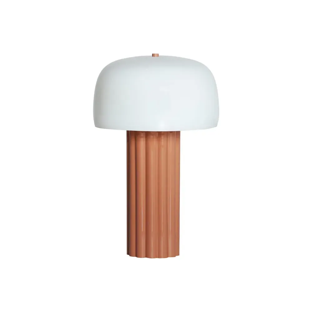 Lampe de salon en fer terre cuite brillant, 30x30x49 cm