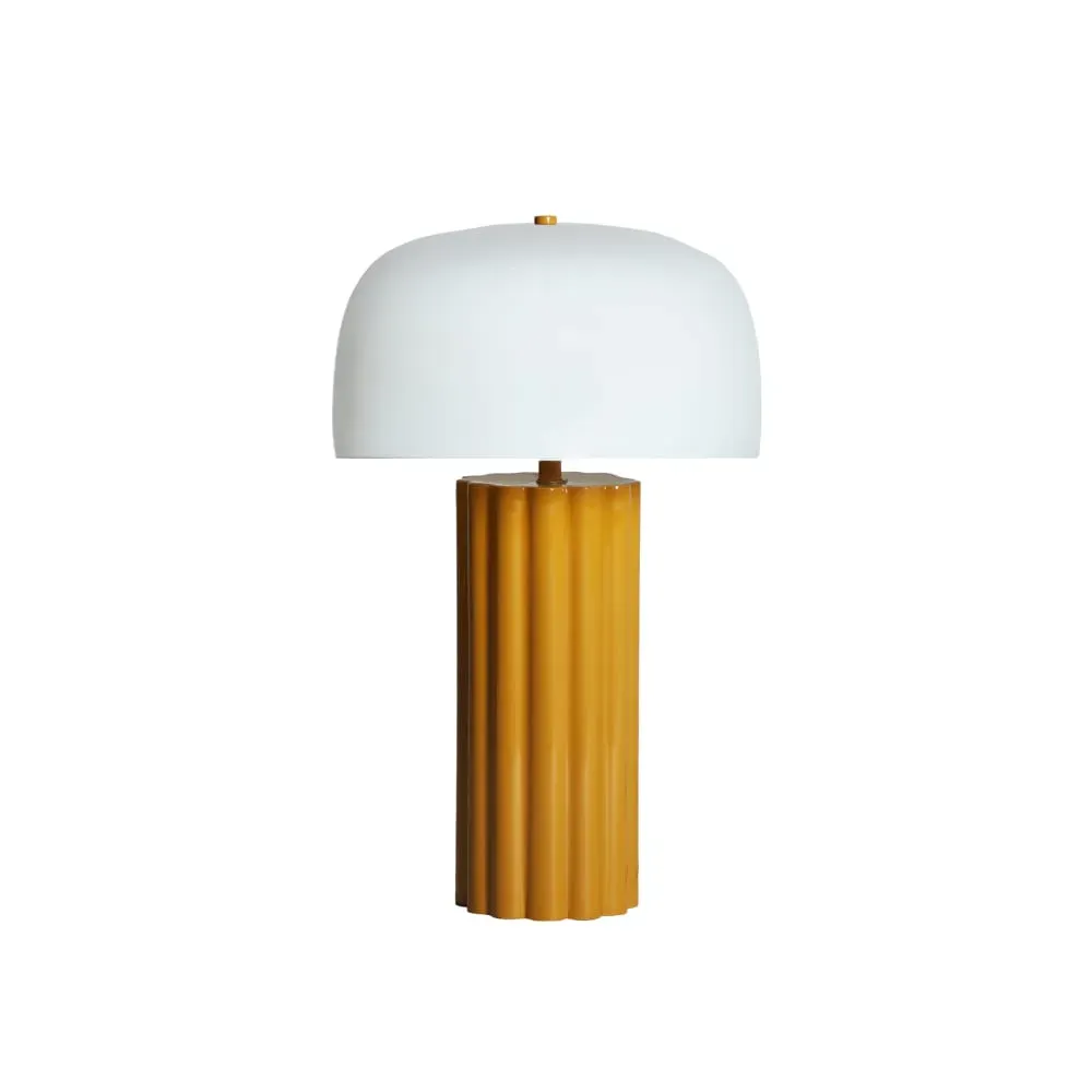 Lampe de salon en fer moutarde brillant,  30x30x49 cm