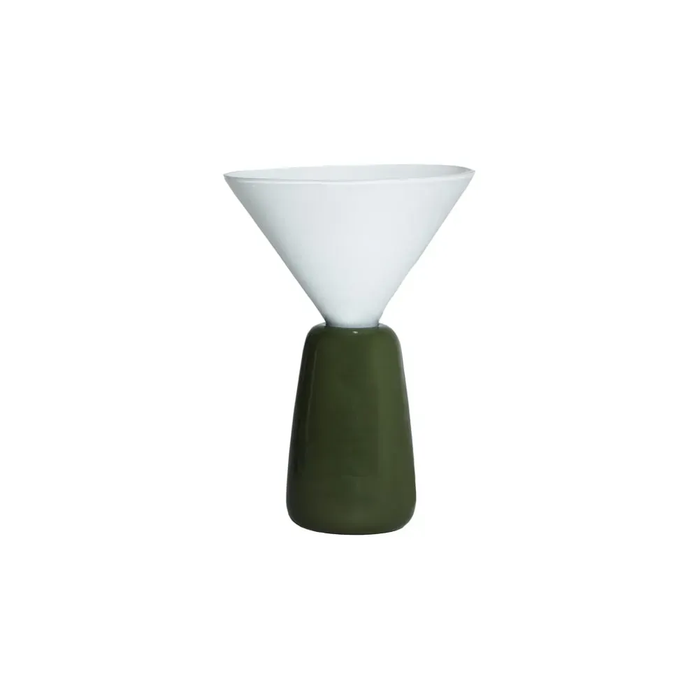 Lampe de salon en verre blanc,  27x27x39 cm