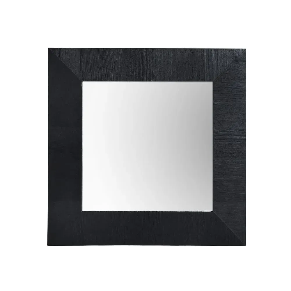 Miroir en bois d’ébène noir,  59x6x59 cm