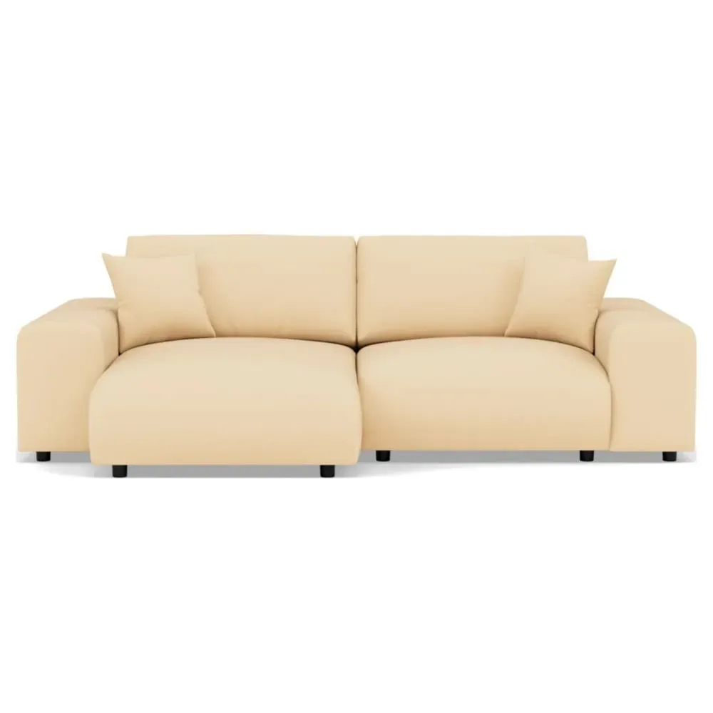 Canapé d'angle réversible 4 places en simili beige