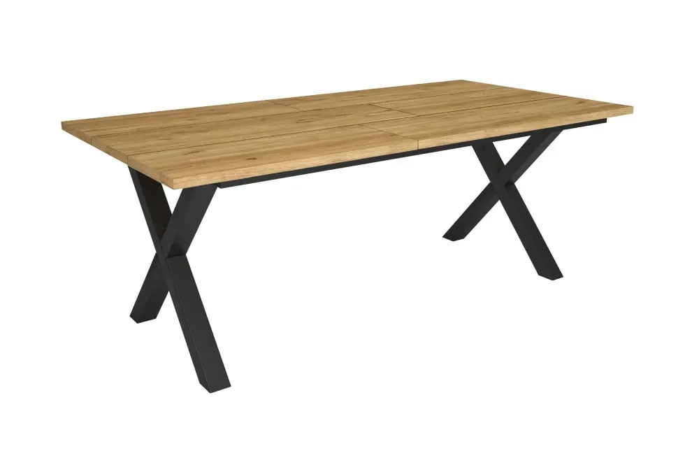 Table à manger effet bois de chêne 194x90x74cm