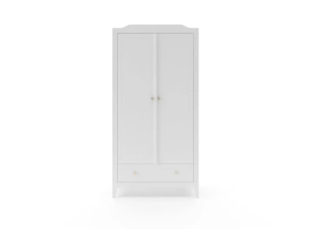 Armoire 2 portes 1 tiroir Blanc
