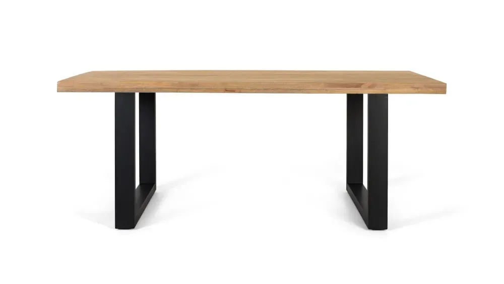 Table à manger avec plateau rectangulaire en bois de manguier 200 cm