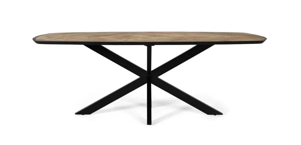 Table à manger en bois de manguier aux coins arrondis 220 cm