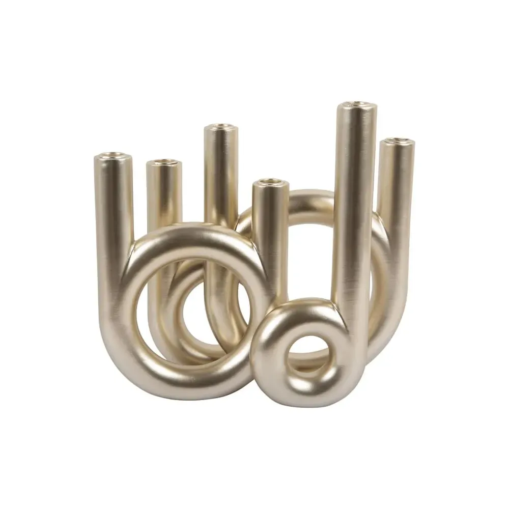 Bougeoir polyrésine couleur or 35x13.5x32.5cm