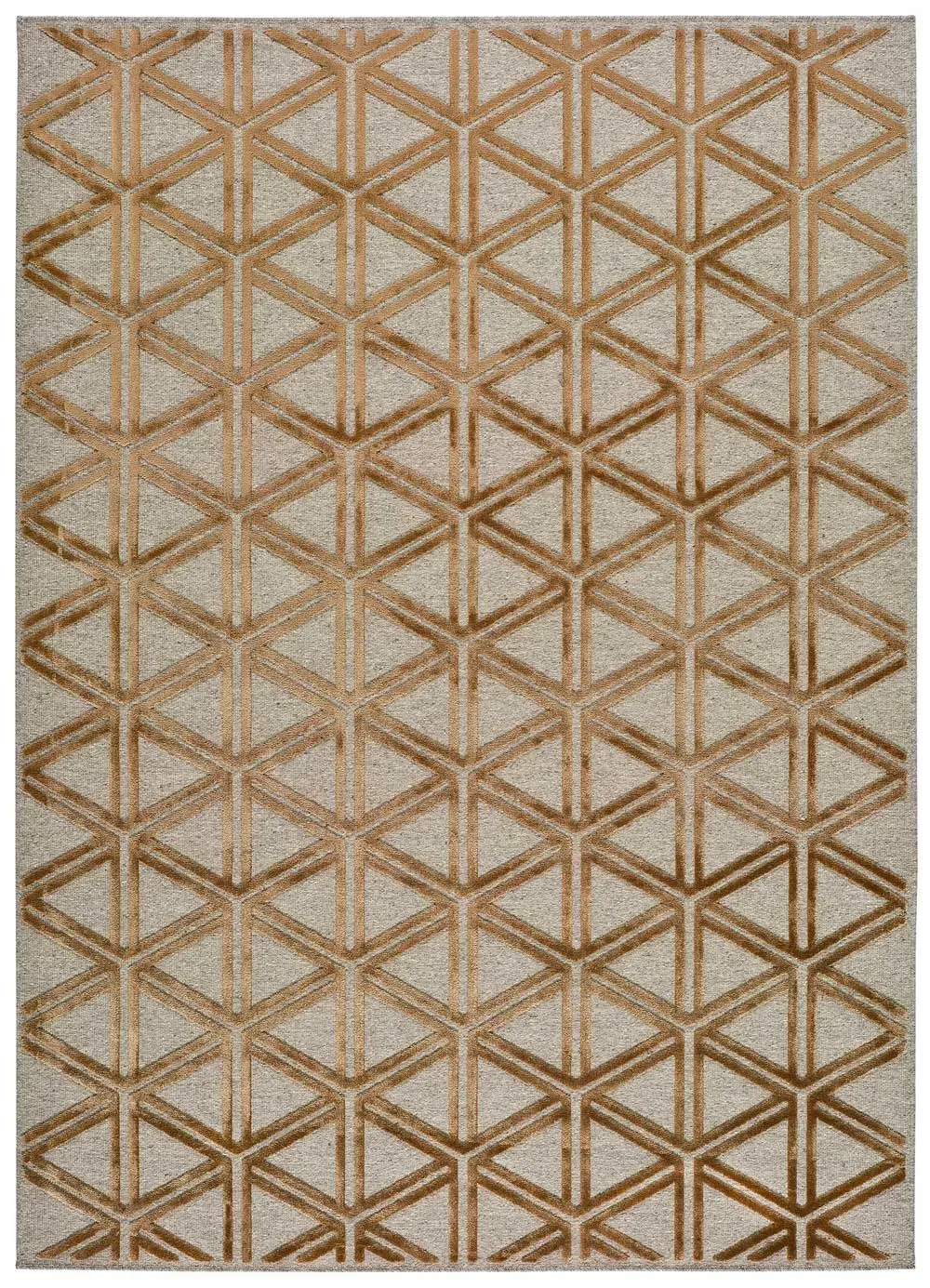 Tapis en laine géométrique cuivre  67x105 cm
