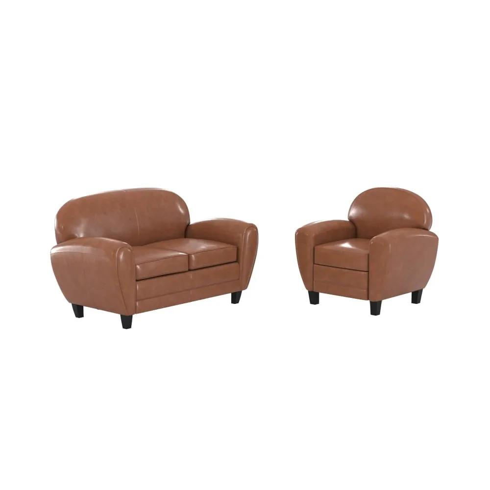 Ensemble canapé et fauteuil camel 3 places