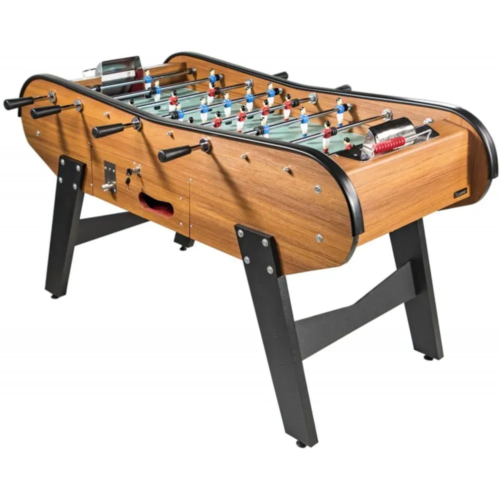 De Bar en Bois - Baby foot avec monnayeur en bois foncé