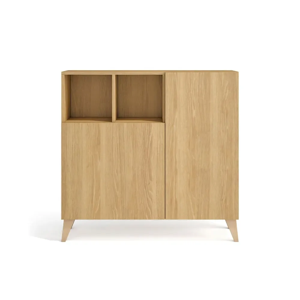 Meuble à chaussures mélaminé chêne doré 87×90×27 cm