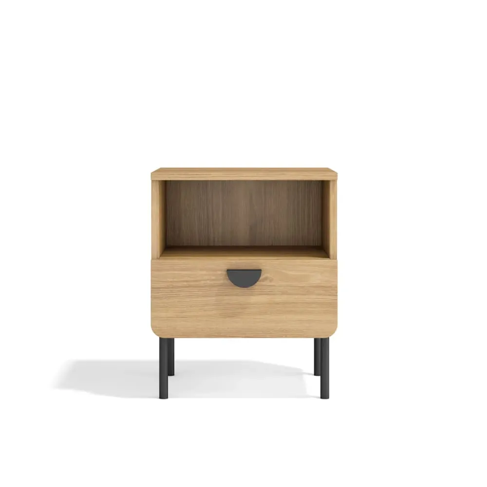 Table de chevet 1 tiroir chêne doré 55×40×34 cm