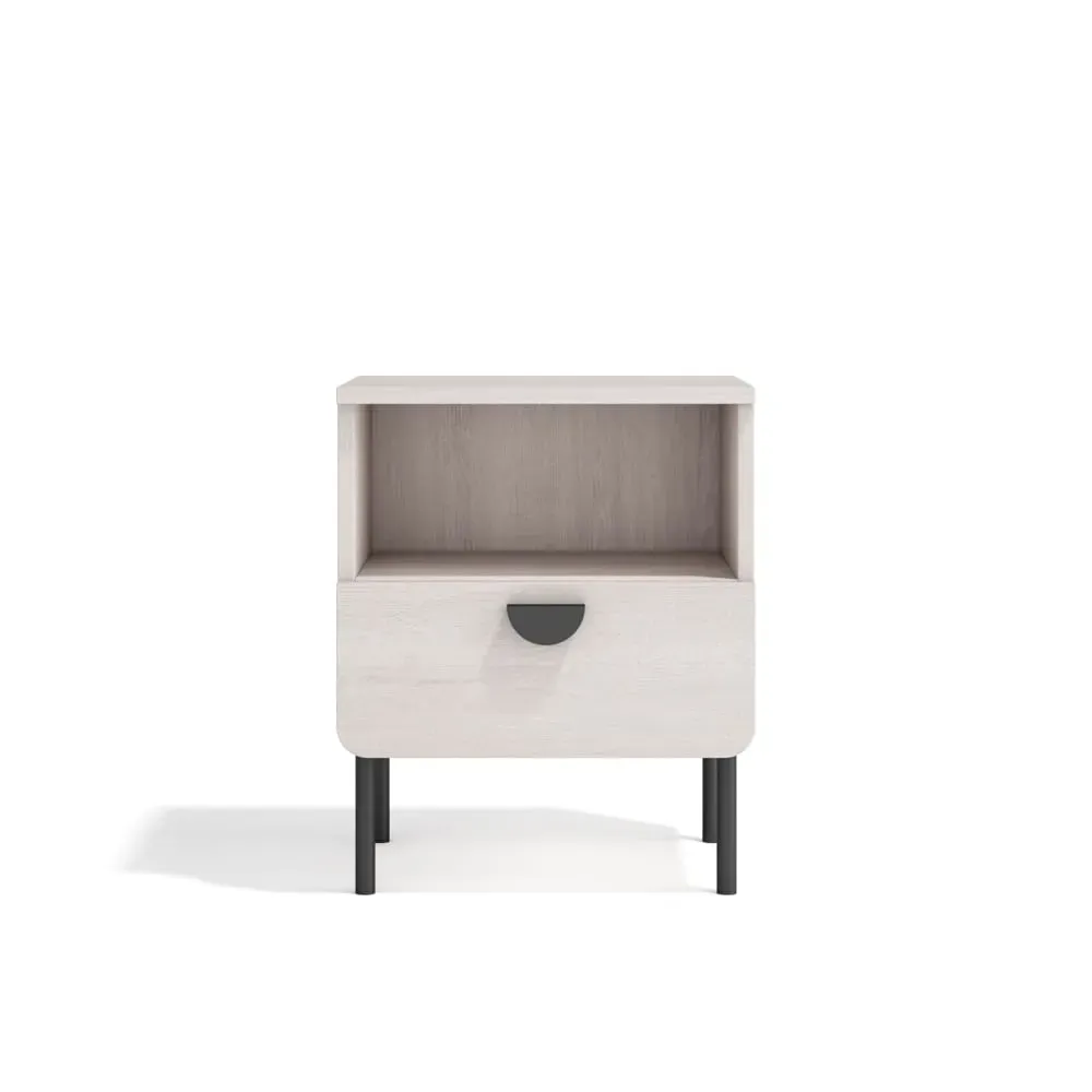 Table de chevet 1 tiroir blanc 55×40×34 cm