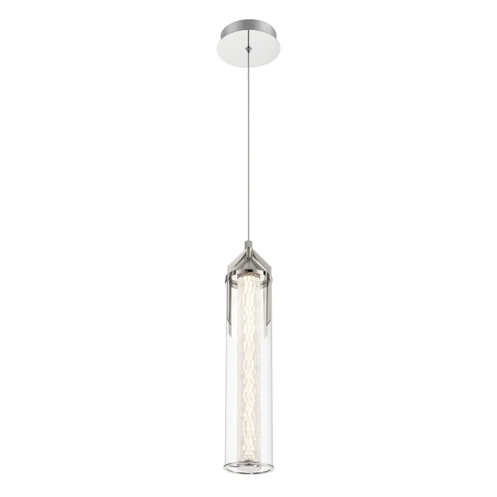 Suspension	Aluminium, Acier, Verre transparent, Chrome Poli