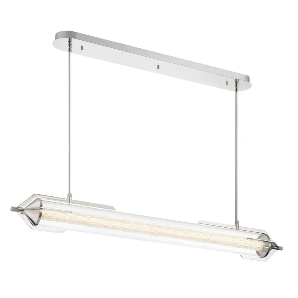 Suspension	Aluminium, Acier, Verre transparent, Chrome Poli