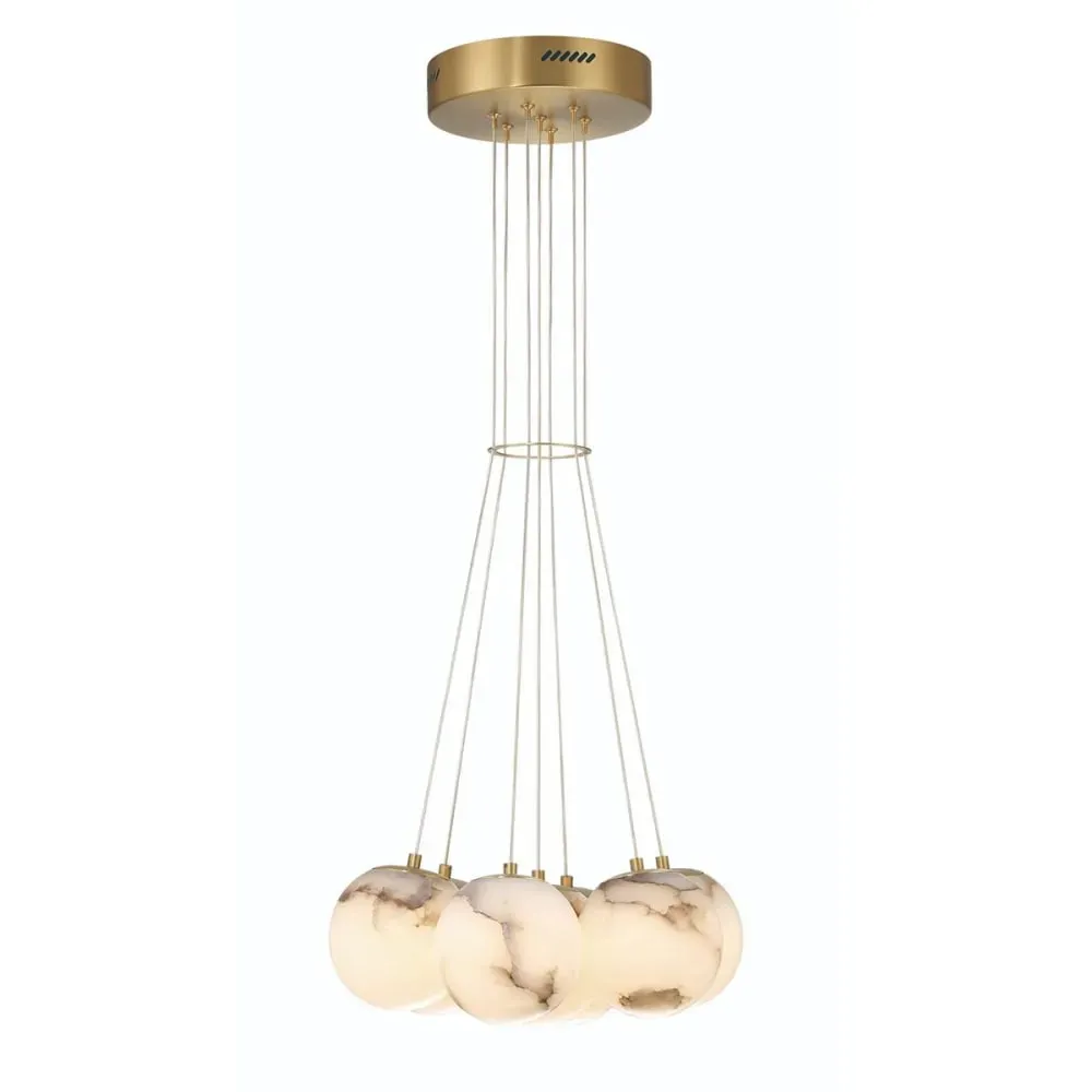 Suspension	Acier, Albâtre Or Brossé