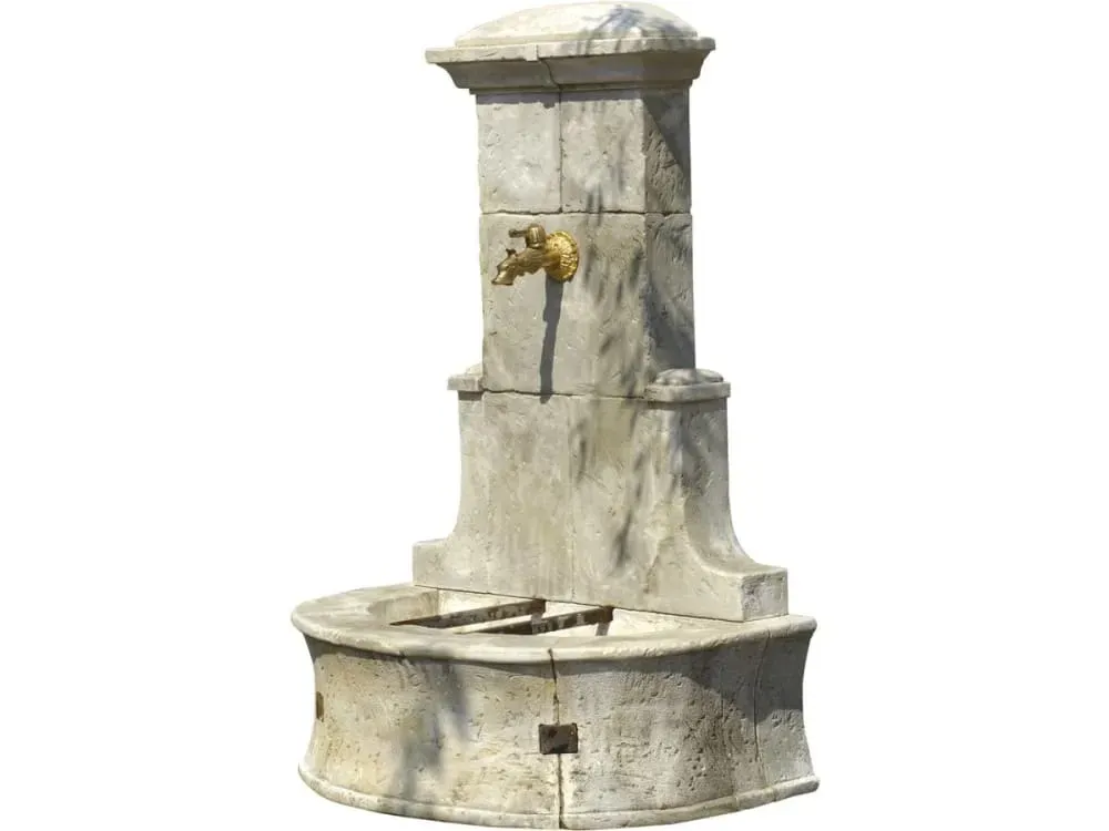 Fontaine jardin pierre reconstituée  79 x 49x 113 cm