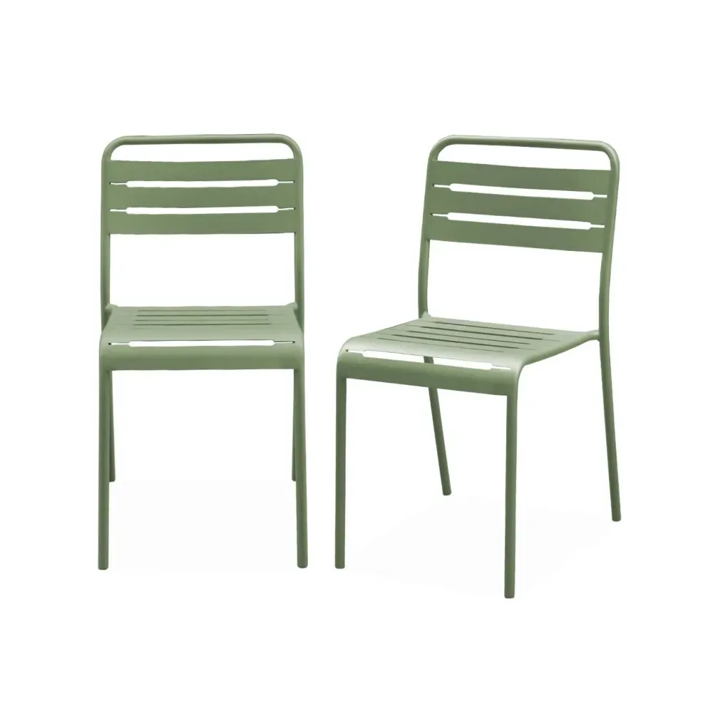 Lot de 2 chaises de jardin, vert