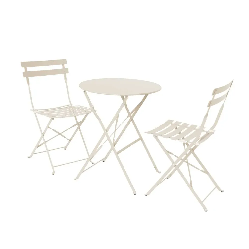 Table et chaises de jardin pliables D60 x 70cm, beige