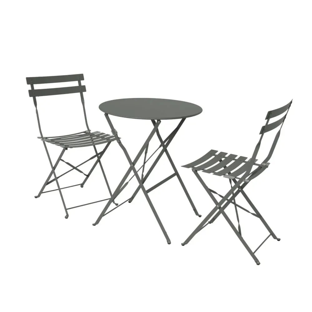 Table et chaises de jardin pliables D60 x 70cm, kaki