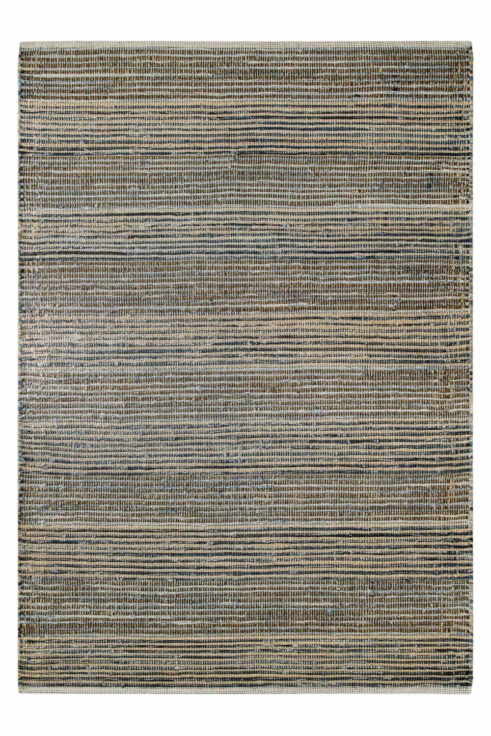 Tapis fait main denim et jute naturel et bleu 80x150