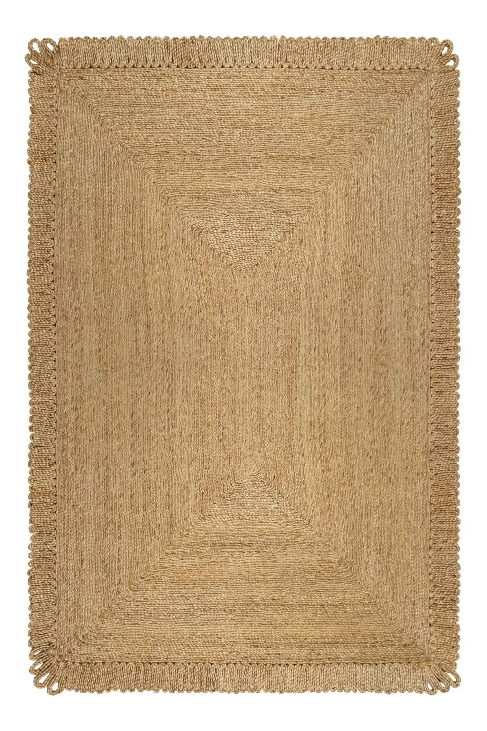 Tapis en jute naturelle fait main avec bord original 80x150