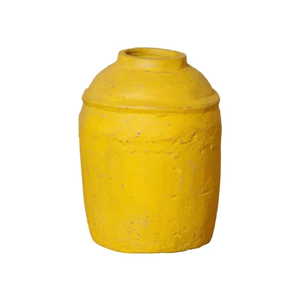 Pot en papier maché jaune H38