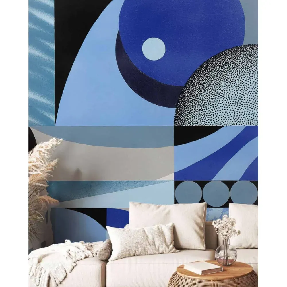 Papier peint panoramique abstraction bleu 150x250cm