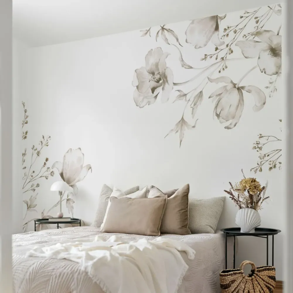 Papier peint panoramique azulejos beige 300x250cm