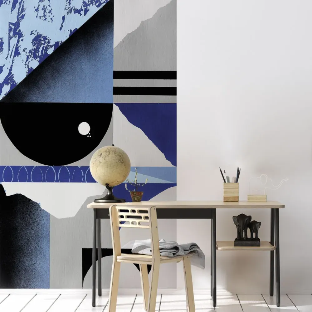 Papier peint panoramique abstraction bleu 150x250cm