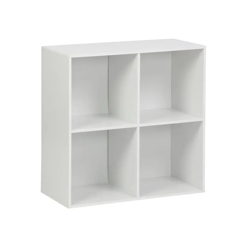Module de rangement décor bois blanc 4 compartiments