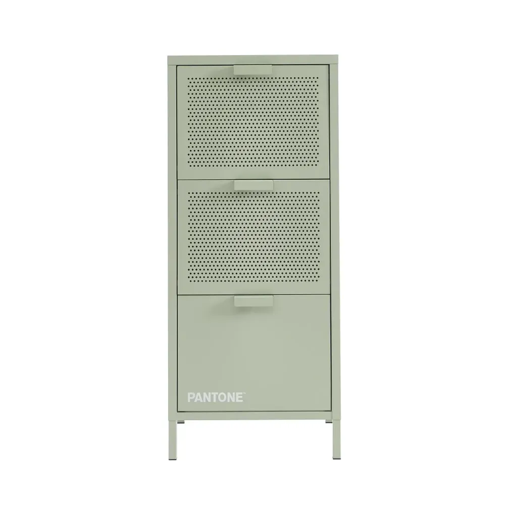 Caisson de bureau métal vert amande 3 tiroirs h105cm