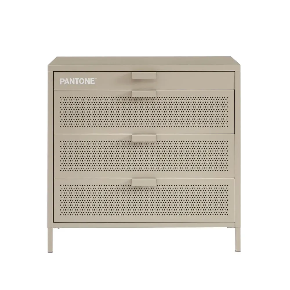 Commode métal taupe 4 tiroirs 80cm