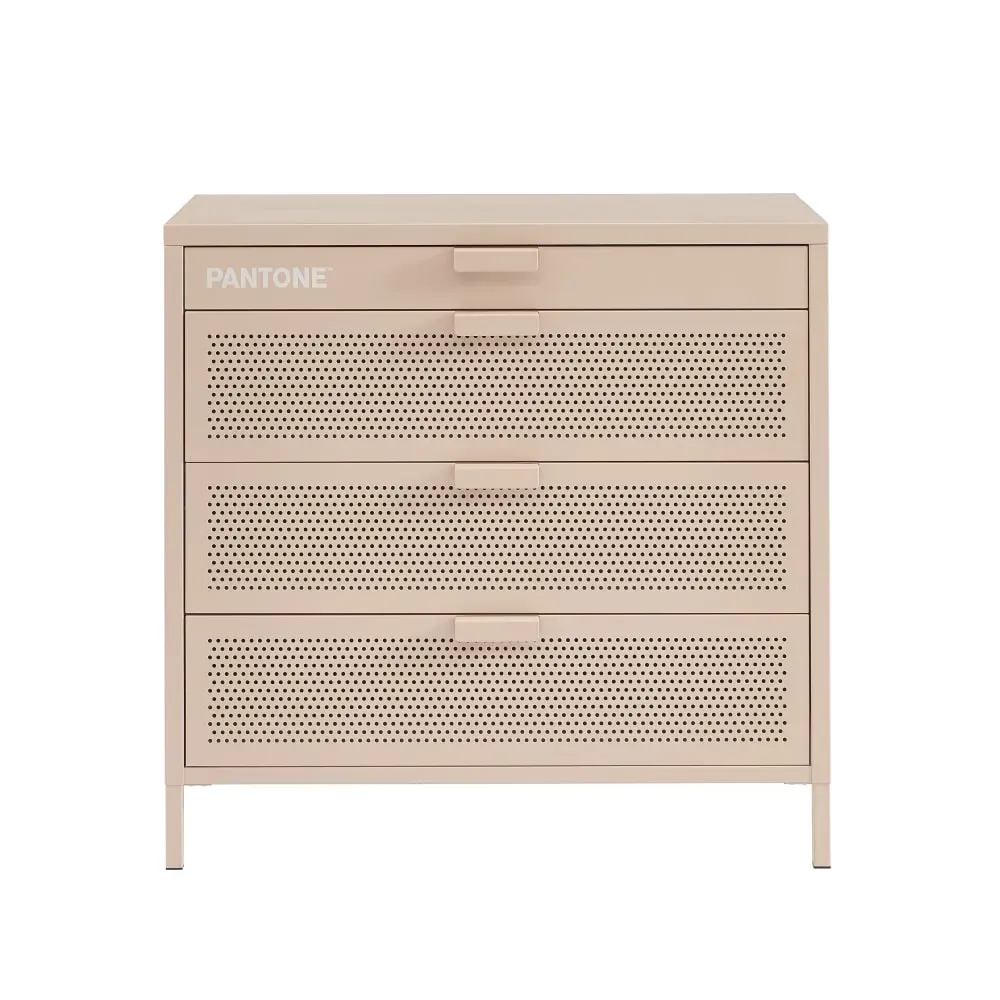 Commode métal rose blush 4 tiroirs 80 cm