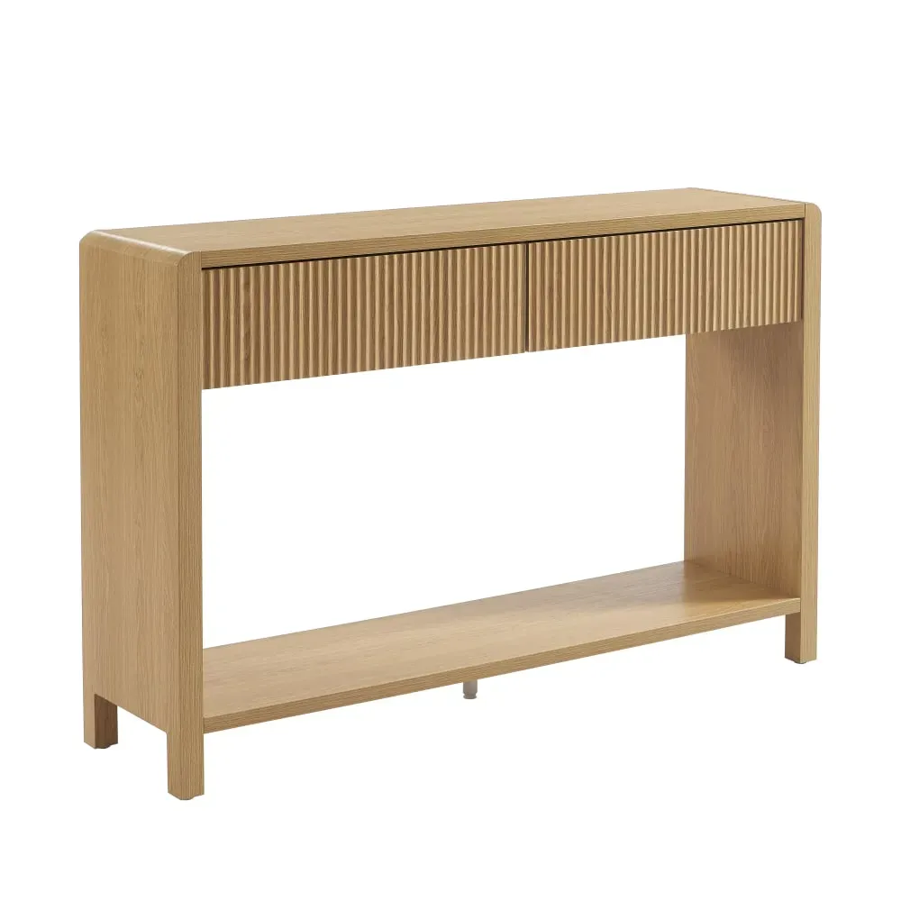 Console  effet chêne 2 tiroirs 120cm