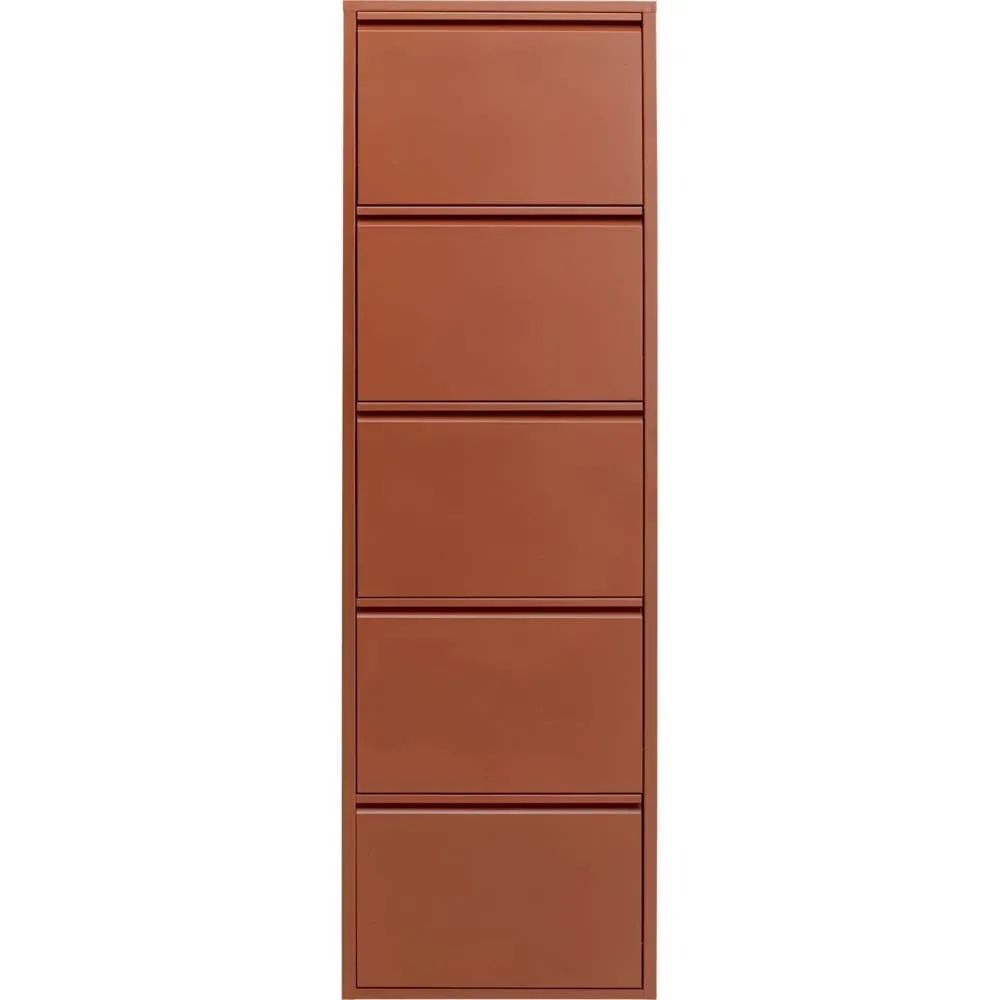 Casier à chaussures 5 tiroirs en acier marron